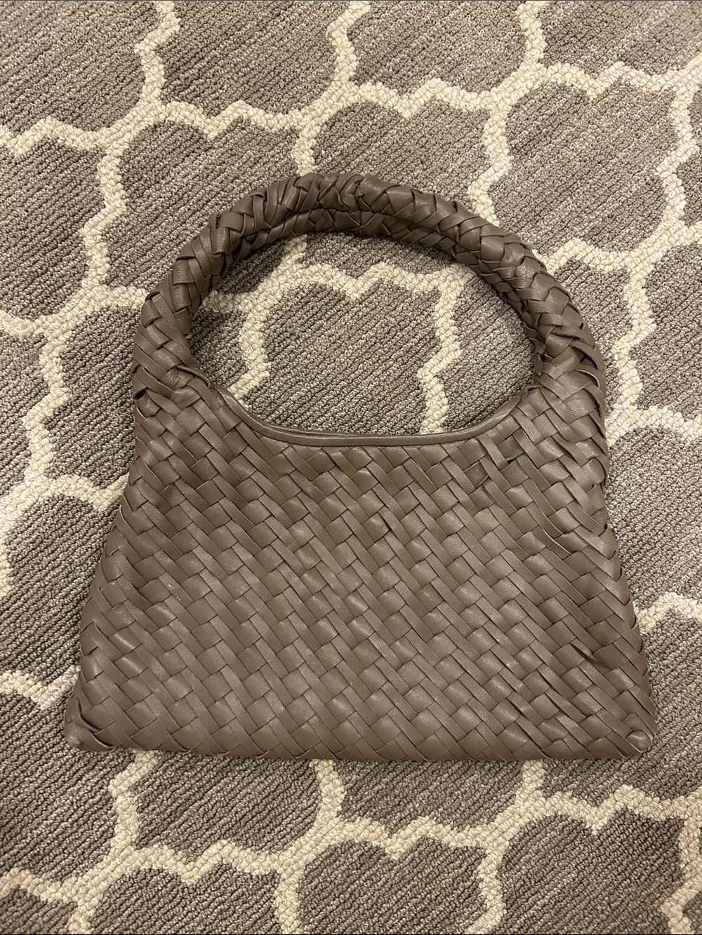 Walter Baker Woven Shoulder Bag in Taupe Brown